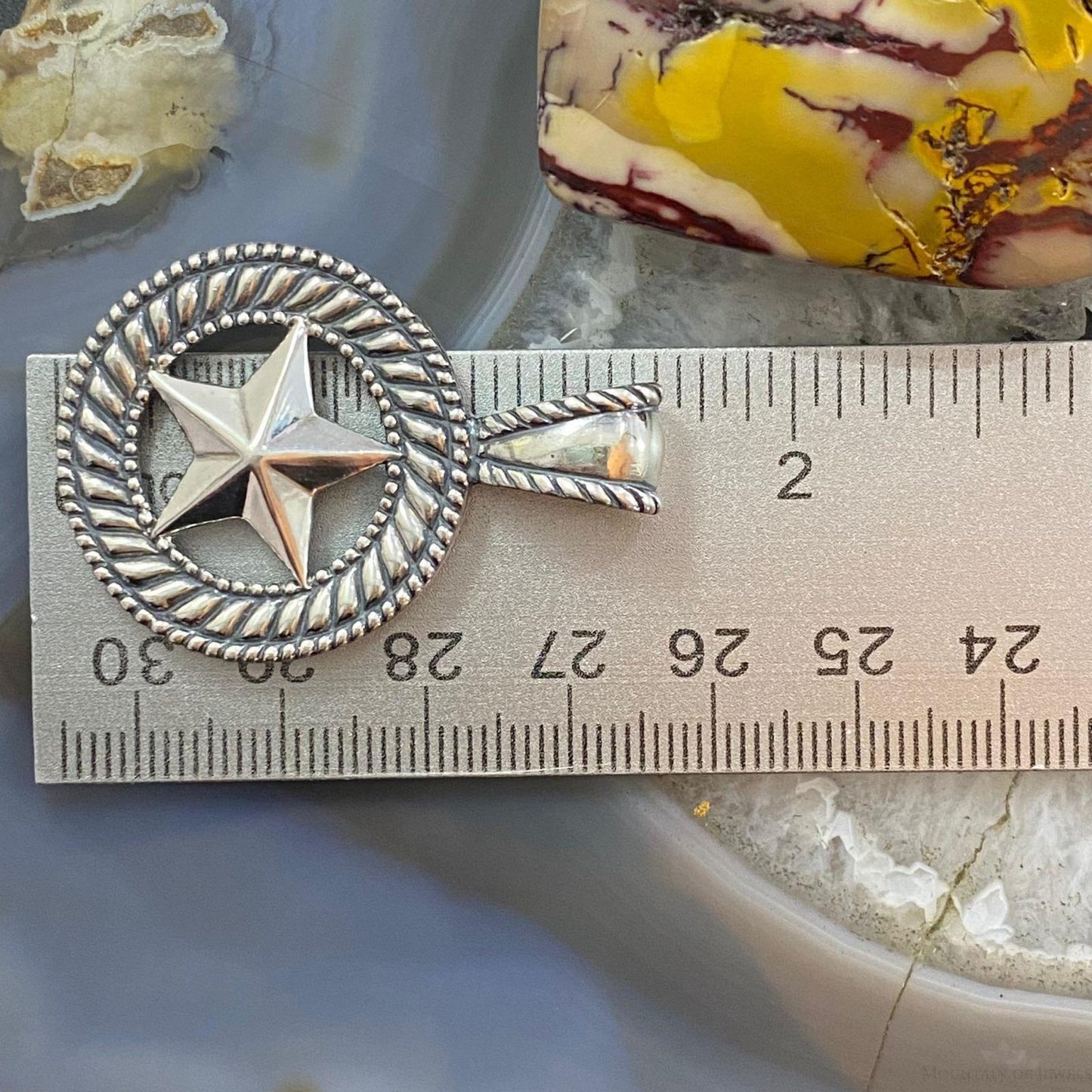 Carolyn Pollack Southwestern Style Sterling Silver Texas Star Decorated Pendant