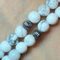 Carolyn Pollack Sterling Silver 2 Strand Howlite With Owl Stretch Bracelet For Women