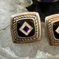 Carolyn Pollack Sterling Silver Square Onyx Inlay Stud Earrings For Women