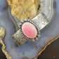 Boyd J. Ashley Native American Sterling Silver Oval Pink Conch Shell Stamped Bracelet For Women #1