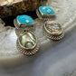 Carolyn Pollack Sterling Silver Square Turquoise & Oval Abalone/Quartz Post Earrings For Women