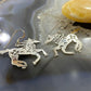 Brad Panteah Sterling Silver Stamped Bucking Horse Dangle Earrings For Women