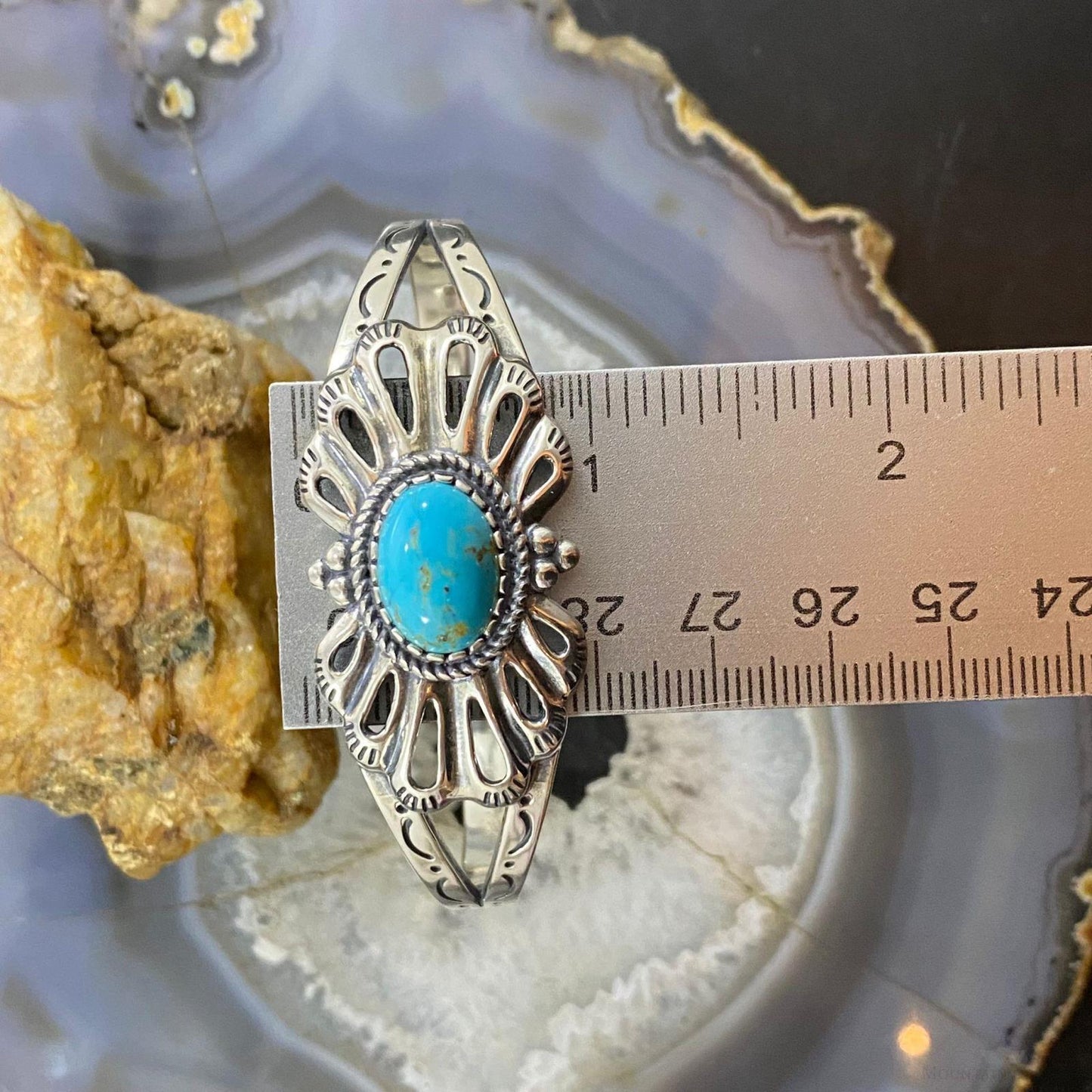 Carolyn Pollack Vintage Southwestern Style Sterling Silver Turquoise Decorated Bracelet For Women