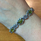 Carolyn Pollack Sterling Silver 6 Faceted Oval Peridot Link Bracelet For Women