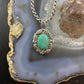 Carolyn Pollack Southwestern Style Sterling Silver Oval Turquoise Decorated Pendant For Women