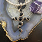 Carolyn Pollack Southwestern Style Sterling Silver Black Onyx Decorated Cross Enhancer Pendant For Women