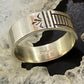 Native American Sterling Silver Vertical Engraved SW Motif Ring Size 12.5 For Men