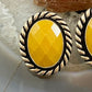 Carolyn Pollack Sterling Silver Oval Yellow Jasper and Quartz Doublet Clip-On Earrings For Women