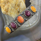 Carolyn Pollack Southwestern Style Sterling Silver Orange and Purple Spiny Oyster Bracelet For Women