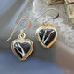 Native American Sterling Silver White Buffalo Heart Dangle Earrings For Women