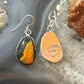 Native American Sterling Silver  Teardrop Bumblebee Jasper Dangle Earrings For Women #1