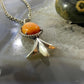 Carolyn Pollack Southwestern Style Sterling Silver Spiny Oyster Squash Pendant & Necklace  For Women