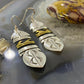 Tommy & Rosita Singer Native American Sterling Silver & Gold Filled Overlay Feather Dangle Earrings For Women #1