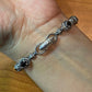 Carolyn Pollack Sterling Silver 9 Oval Onyx Decorated Link Bracelet For Women