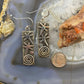 Alex Sanchez Native American Sterling Silver Rectangle Petroglyph Dangle Earrings For Women #4