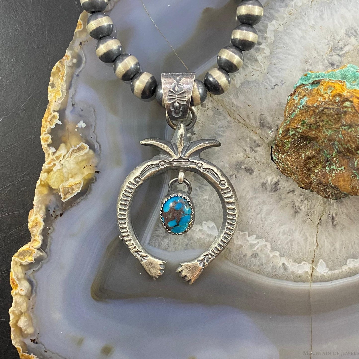 Eva & Linberg Billah Sterling Silver Turquoise Decorated Naja Unisex Pendant #8