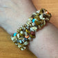Carolyn Pollack 6 Strand Multi Gemstone Chunk Bead Stretch Bracelet For Women