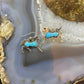 Native American Sterling Silver Blue Turquoise Horse Dangle Earrings For Women