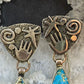 Alex Sanchez Native American Sterling Silver Blue Sediment Petroglyph Dangle Earrings For Women