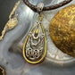 Carolyn Pollack Sterling Silver & Brass Decorated Teardrop Enhancer Pendant For Women