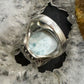 Carolyn Pollack Sterling Silver Rectangle Larimar Decorated Ring Size 8 For Women