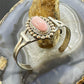 Native American Sterling Silver Elongated Oval Pink Conch Shell Bracelet For Women