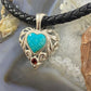 Carolyn Pollack Southwestern Style Sterling Silver Turquoise Heart With Garnet Enhancer Pendant For Women