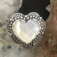 Carolyn Pollack Southwestern Style Sterling Silver Faceted Mother of Pearl Decorated Heart Ring Size 6.5