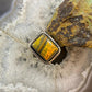 Native American Sterling Silver Bumblebee Jasper Mini Bar Ring Size 7.75 For Women