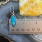 Native American Sterling Silver Marquise Kingman Turquoise Dangle Earrings For Women #1