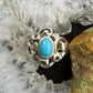 Carolyn Pollack Sterling Silver Sleeping Beauty Turquoise Decorated Ring For Women