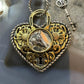Carolyn Pollack Sterling Silver & Brass Heart & Key w/Horse Decorated Pendant For Women
