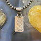 Alex Sanchez Native American Sterling Silver Petroglyph Turquoise Dainty Pendant #6