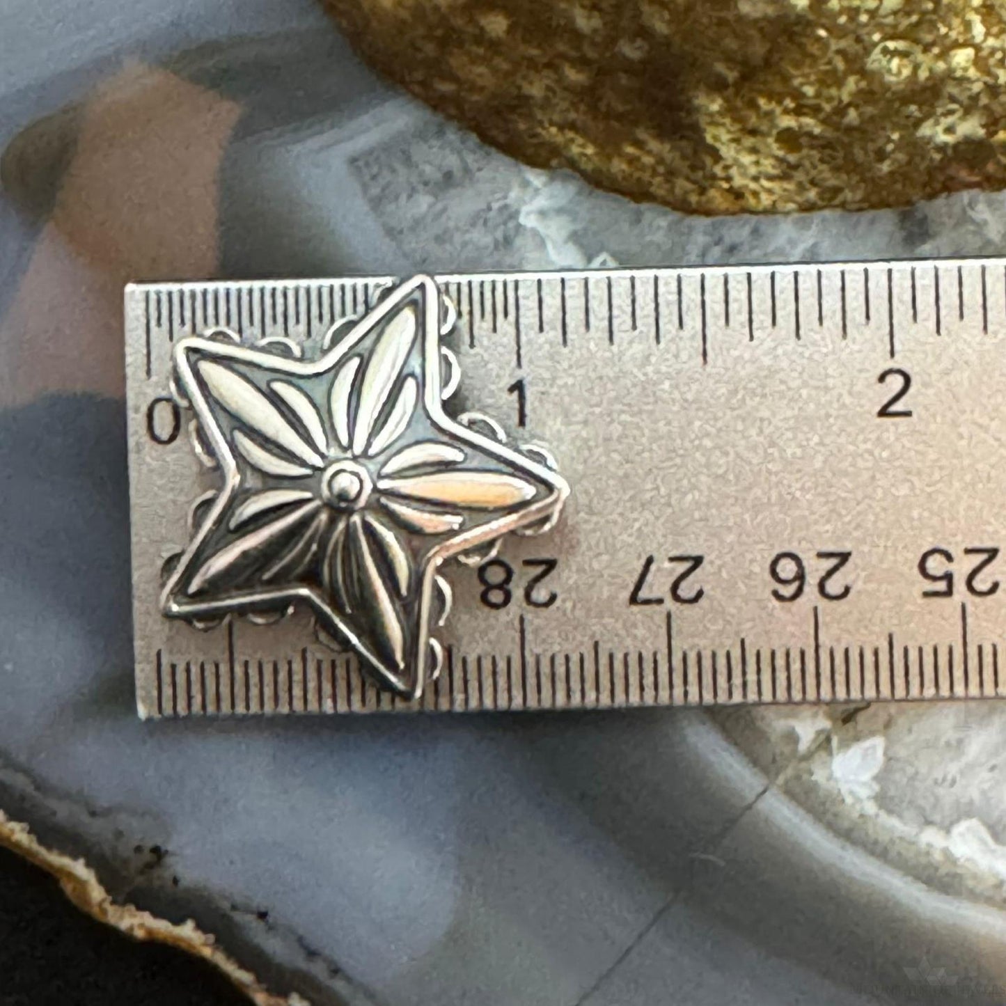 Carolyn Pollack Sterling Silver Engraved Decorated Star Unisex Pendant/Brooch