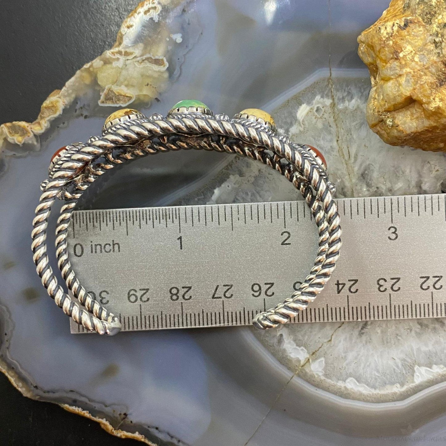 Carolyn Pollack Vintage Southwestern Style Sterling Silver Multi Stone Bracelet For Women
