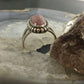 Carolyn Pollack Southwestern Style Sterling Silver Oblong Oval Rhodonite Ring Size 7.5 For Women
