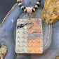 Alex Sanchez Native American Sterling Silver 2 Bumblebee Jasper Petroglyph Tablet Unisex Pendant