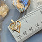 10K Yellow Gold and Diamonds "Mom" Heart Shape Dainty Pendant For Mother