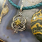 Carolyn Pollack Southwestern Style Sterling Silver & Brass Decorated Pendant For Women
