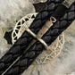 Carolyn Pollack Sterling Silver & Brass Braided Leather Mosaic Inlay Bracelet For Women