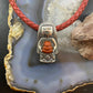 Jody Naranjo and Carolyn Pollack Sterling Silver Carved Red Jasper Decorated Maiden Pendant For Women