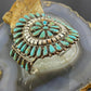 Vintage Signed Native American Sterling Silver Cluster Turquoise Bracelet For Women #1