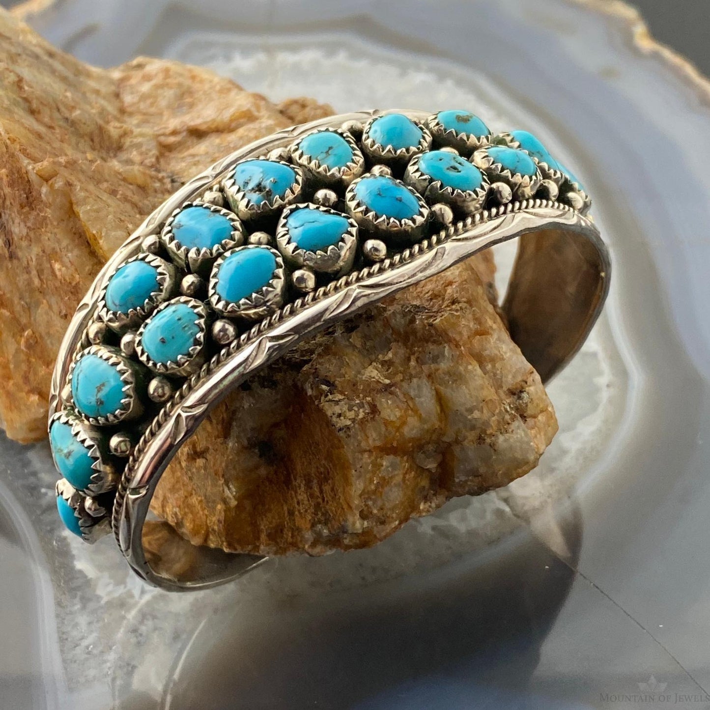 Anita Whitegoat Navajo Native American Sterling Silver Turquoise Bracelet For Women