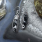 Native American Sterling Silver Natural Elongated White Buffalo Dangle Earrings For Women