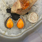 Carolyn Pollack Southwestern Style Sterling Silver Orange Spiny Oyster Stud Earrings For Women
