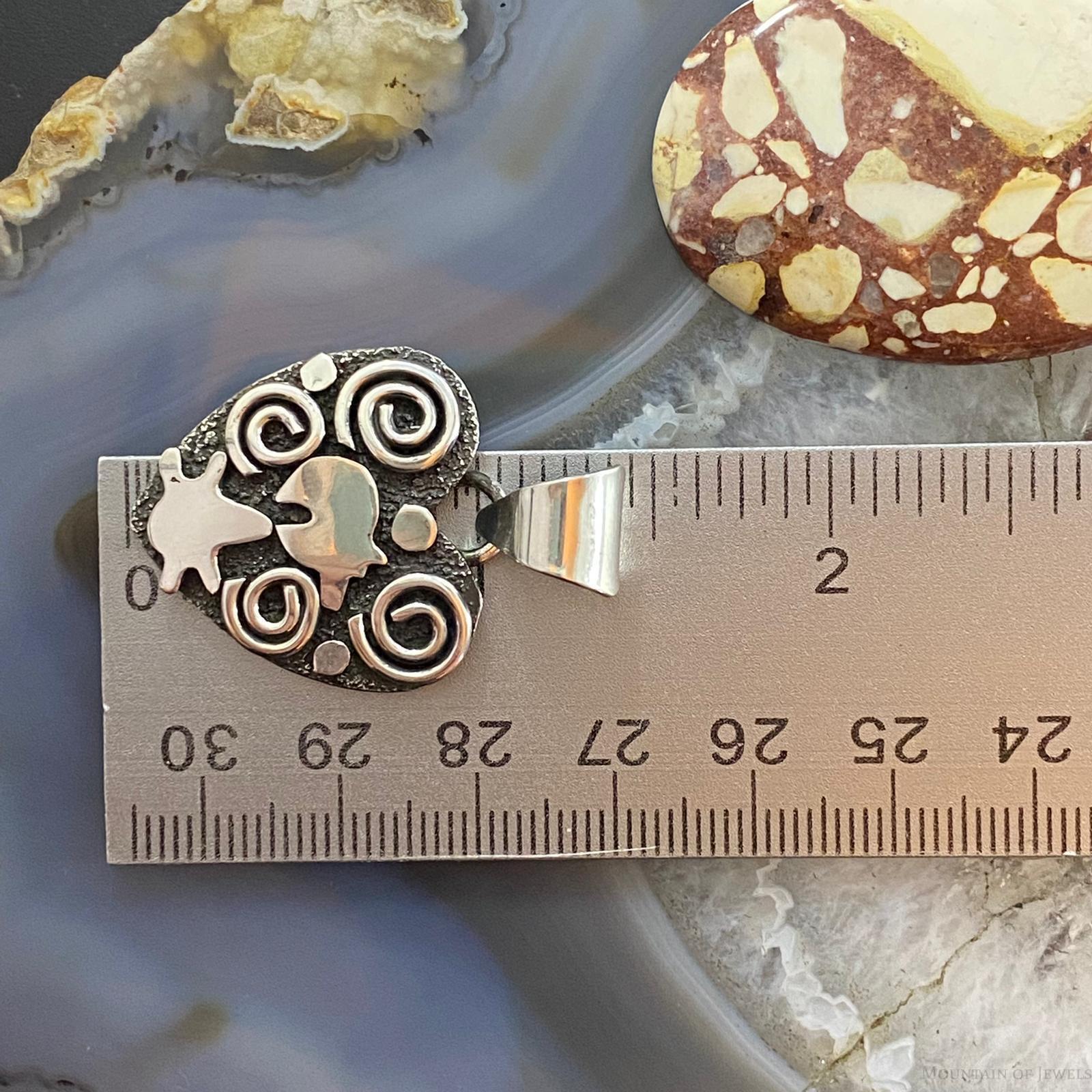 Alex Sanchez Native American Sterling Petroglyph Heart Pendant For Women #1 - Mountain of Jewels