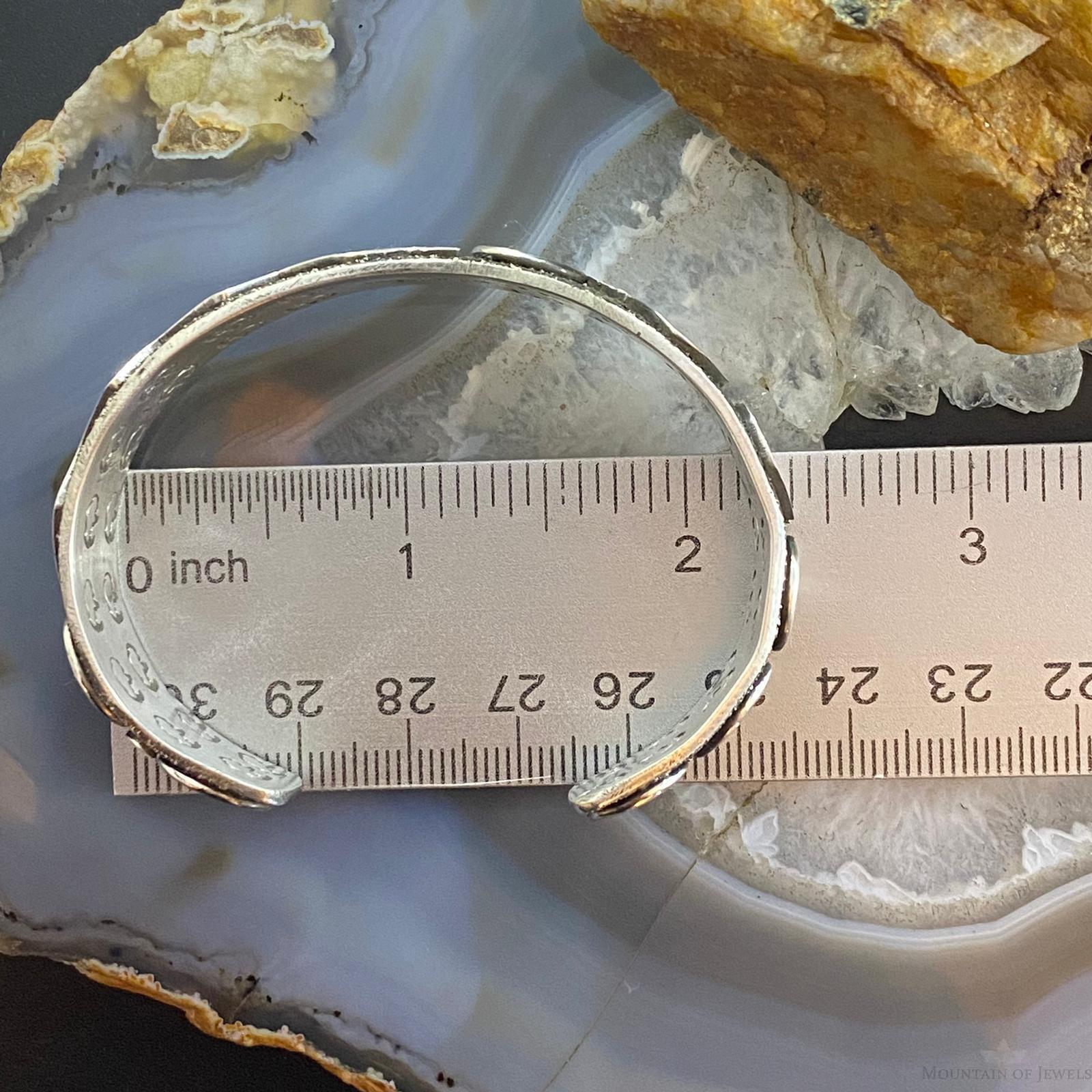 Alex Sanchez Native American Sterling Silver Petroglyph Bracelet For Women #7 - Mountain of Jewels