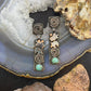 Alex Sanchez Native American Sterling Silver Turquoise Petroglyph Earrings For Women - Mountain of Jewels