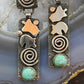 Alex Sanchez Native American Sterling Silver Turquoise Petroglyph Earrings For Women - Mountain of Jewels