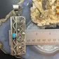 Alex Sanchez New Style Sterling Silver Turquoise Rectangle Unisex Pendant - Mountain of Jewels